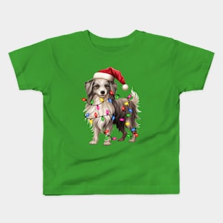 Christmas Dog Chinese Crested Kids T-Shirt